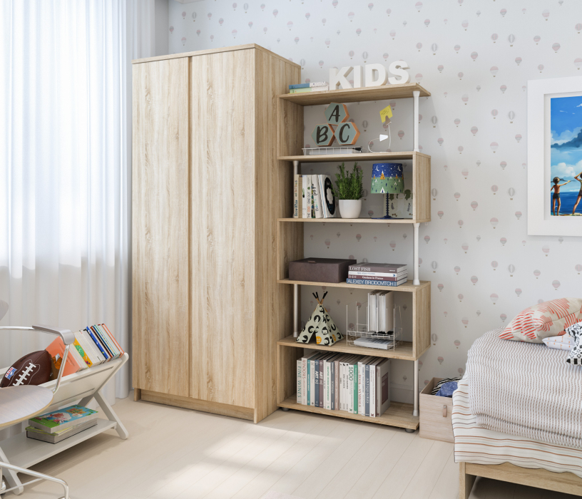 Для девочек, Кито набор (стол+стеллаж+комод+шкаф+кровать+тумба)