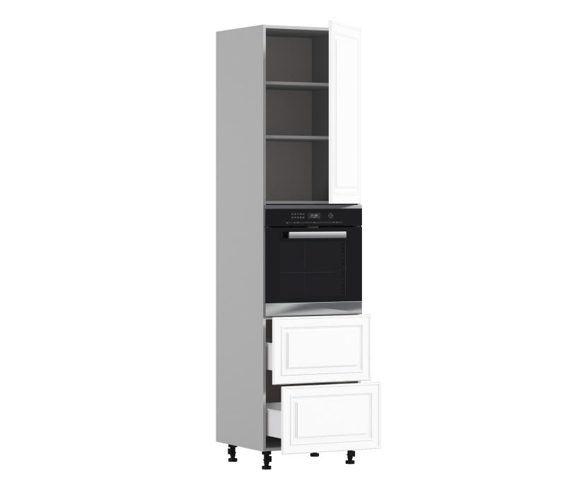 , Регина РП-760 Пенал под встроенный духовой шкаф Песочный/МДФ Классика белый