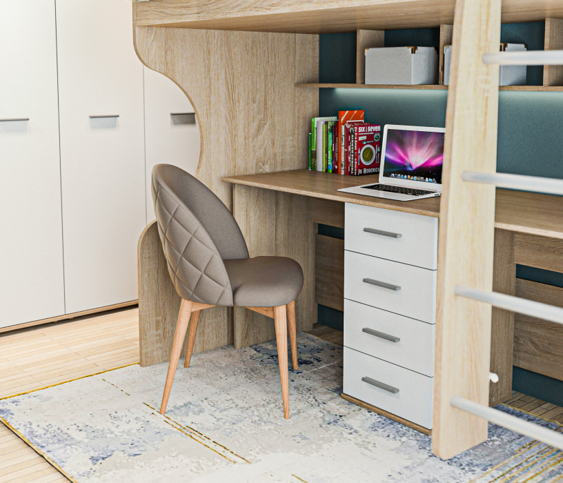 Для девочек, Мамбо детская для двух школьников Дуб Сонома/Белый