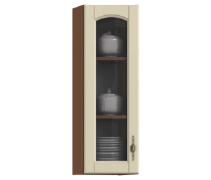 Регина РПТУ-130/2  полка торцевая с витриной левая