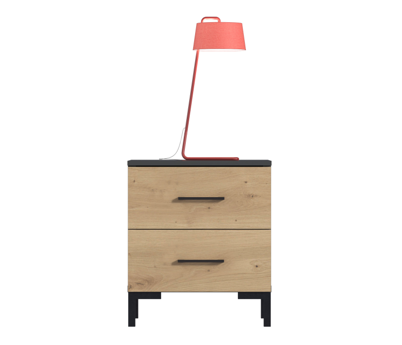 Прикроватные тумбы, Тренд СБ-3459 Тумба Диамант серый/ЛДСП Лофт Дуб дикий