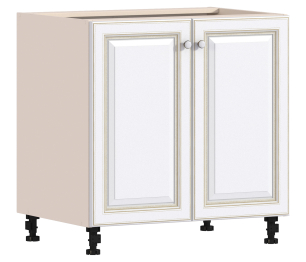 Регина РС-80 Шкаф-стол с двумя фасадами Песочный/Белое золото