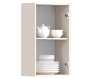 Регина РП-40 Полка с витриной Песочный/МДФ Бежевый Прав