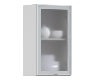 Регина РП-40 Полка Белый/Витрина алюминий Белый глянец/стекло Сатин