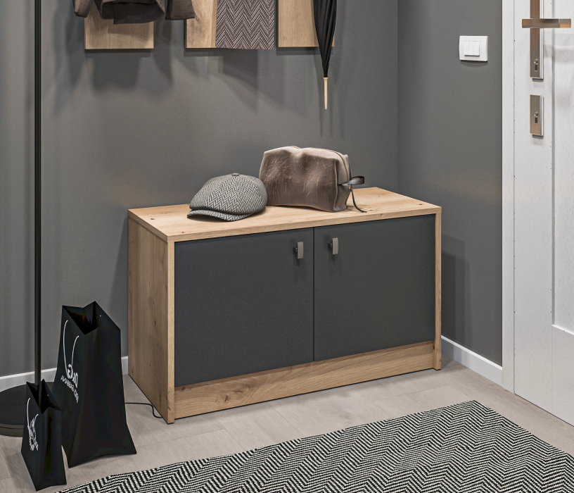 Угловые, Комплект Сидней (шкаф и тумба), Дуб Дикий/Диамант серый