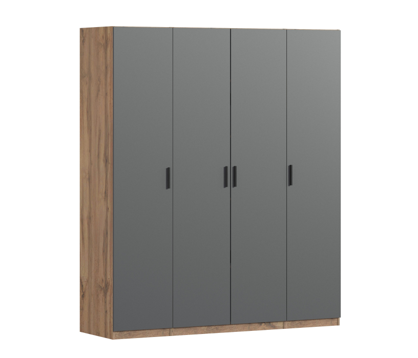 Для одежды, Шкаф четырехдверный Макс 2000 мм, вариант №2 (ЛДСП, корпус дуб вотан)