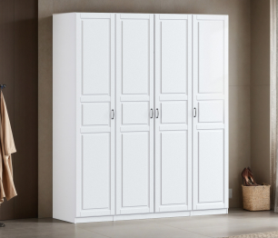 Шкаф четырехдверный Макс 2000 мм, вариант №3 (ЛДСП/МДФ)