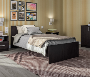 Терра СБ-2527 Кровать (900) Венге с основанием