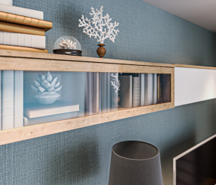 Веста гостиная с двумя витринами Дуб Бунратти/Белый глянец