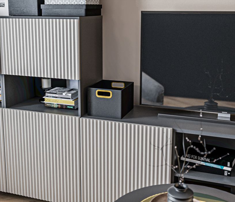 Стенки для гостиной, Гостиная (стенка) Тренд Диамант серый / МДФ Джаз светло-серый, МДФ Modern Светло-серый