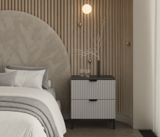 Прикроватные тумбы, Тренд СБ-3459 Тумба Диамант серый/МДФ Джаз Серый