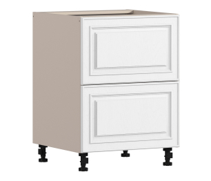 Регина РСЯ-60 Шкаф-Стол с ящиками Песочный/МДФ Классика белый